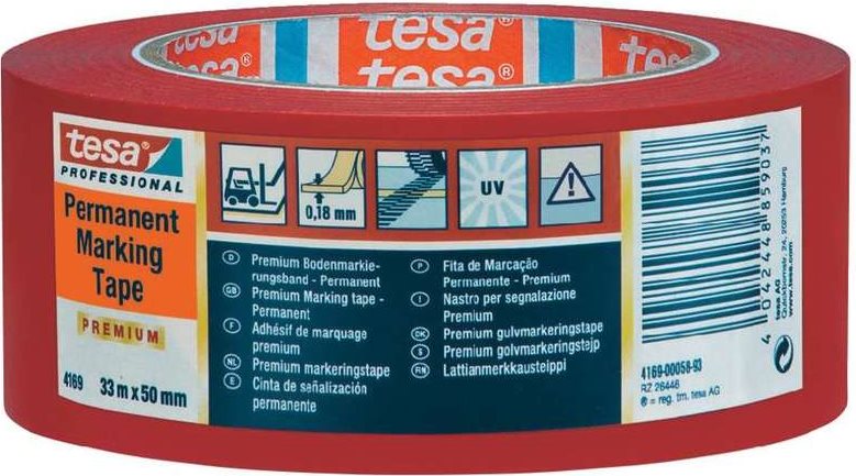 tesa� Premium Bodenmarkierungs- & Warnband 4169 (L x B) 33 m x 50 mm Schwarz PVC 4169-55-93 TESA (4169-55-93) von tesa