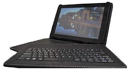 theoutlettablet® Sannuo Schutzhülle mit abnehmbarer Tastatur in Spanisch (inkl. Buchstabe Ñ) für Tablet 10 Zoll (25,7 cm), HD, Schwarz von theoutlettablet