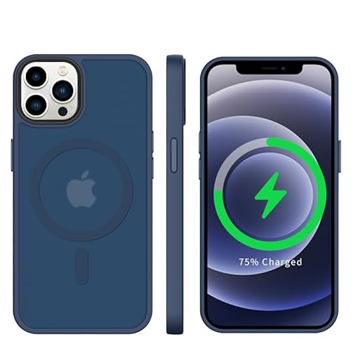 tigratigro] Protective Case for iPhone 12 Pro, Compatible with Mag-Safe, Transparent Matte Texture, Flexible and Anti-Fingerprint, Texture Similar to Leather (12 Pro Navy Blue) von tigratigro