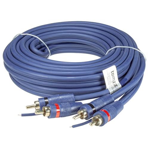 tomzz Audio 5500-001 Profi RCA Cinchkabel 5m, 2-Fach geschirmt, blau, mit Remoteleitung von tomzz Audio