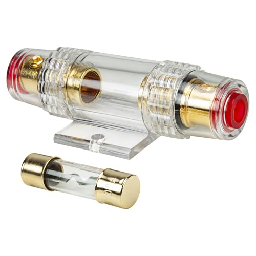 tomzz Audio 5800-005 AGU Sicherungshalter transparent Kabel bis 25qmm, vergoldet, 60A Sicherung von tomzz Audio