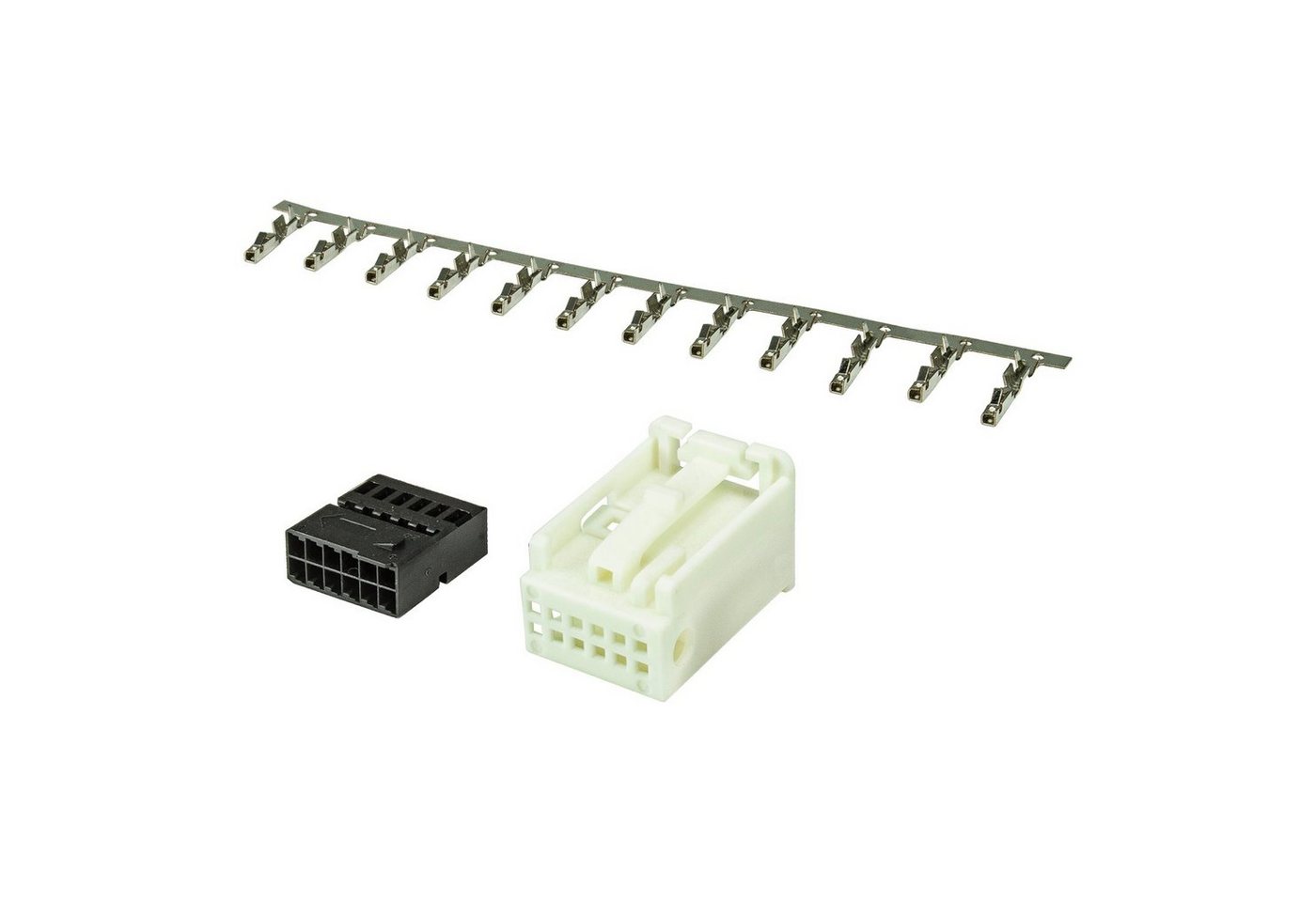 tomzz Audio Quadlock Most Stecker Buchse Einsatz weiß 12-polig incl. 12 MQS Kontak KFZ Adapter von tomzz Audio