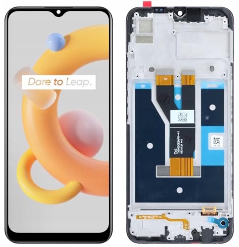 tradebit Original LCD-Display und Touchscreen, Ersatzbildschirm für REALME C11 2021 RMX3231 Schwarz Rahmen, Ersatzteile für Smartphone von tradebit