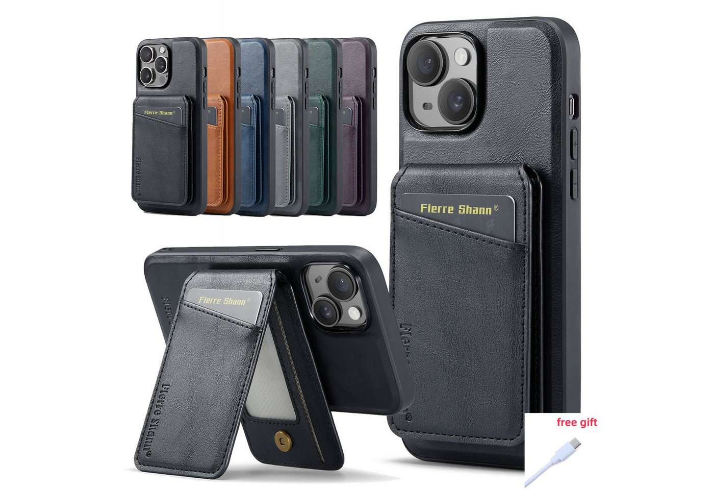 trends for living Handyhülle Leder Hülle für iPhone 15 Pro Max Plus Ständer Magsafe Wallet trends for living Handyhülle Leder Hülle für iPhone 15 Pro Max Plus Ständer Magsafe Wallet von trends for living