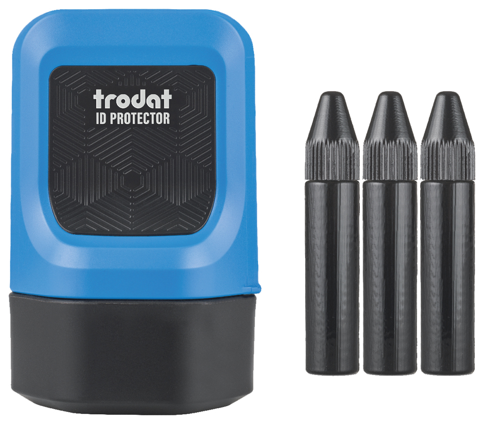 trodat Datenschutz-Rollstempel ID Protector-Set, blau von trodat