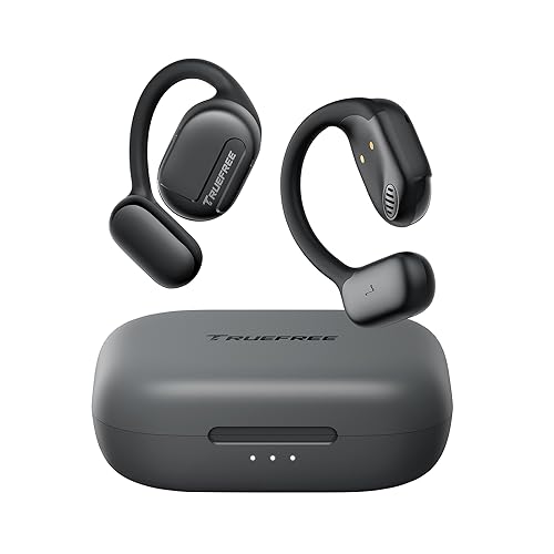 truefree O1 Open Ear Bluetooth 5.3 Kopfhörer, kabellose Ohrhörer mit dynamischen 16,2mm Audiotreibern, beeindruckendem Stereoklang und 45 Stunden Akkulaufzeit für den Sport (Schwarz) von truefree