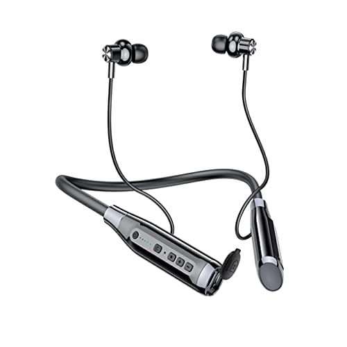 tuwiwol Hals Hängen Kopfhörer Drahtlose Bluetooth kompatibel Power Display Stereo Button Control Speicher Karte Headset Geburtstag Geschenk, Schwarz, Typ 2 von tuwiwol