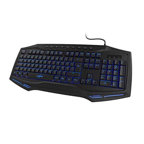 uRage Gaming-Keyboard “Exodus 300 Illuminated”, schwarz, Tastatur für PC Gamer, Anti-Ghosting, Win-Lock, leuchtet in 7 Farben, kabelgebunden, 57 x 3 x 21 cm von uRage