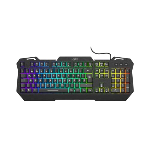 uRage Gaming-Keyboard Exodus 450, reaktionsschnelle Tastatur mit Anti-Ghosting, RGB-Beleuchtung, QWERTZ-Layout, in schwarz von uRage