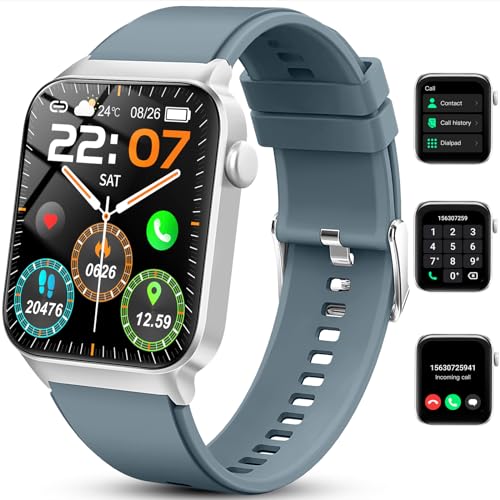 Smartwatch Herren Damen mit Telefonfunktion 1,85" Voll Touch Smart Watch Fitnessuhr mit 113 Sportmodi, Schrittzähler Schlafmonitor Pulsuhr IP68 Wasserdicht Armbanduhr Sportuhr Stoppuhr für Android iOS von uaue