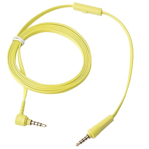 umvowuxa Flaches Kopfhörerkabel Ersatz-Audiokabel kompatibel mit Sony MDR-1000X MDR-100ABN WH-1000XM2 WH-1000xm3 WH-H900N WH-H800 WH-CH700N MDR-100AAP MDR-100A Wireless Kopfhörer (Gelb/1,5 m) von umvowuxa