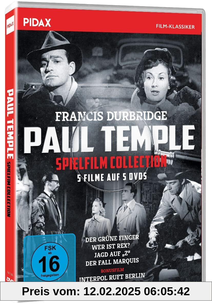 Francis Durbridge: Paul Temple Spielfilm-Collection / Fünf britische Kinofilme nach Francis Durbridge mit umfassendem Bonusmaterial (Pidax Film-Klassiker) [5 DVDs] von unbekannt