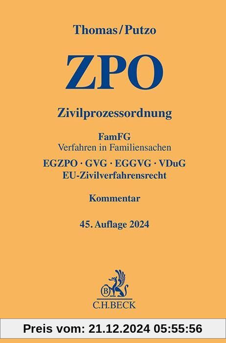 Zivilprozessordnung: FamFG Verfahren in Familiensachen, EGZPO, GVG, EGGVG, VDuG, EU-Zivilverfahrensrecht (Gelbe Erläuterungsbücher) von unbekannt