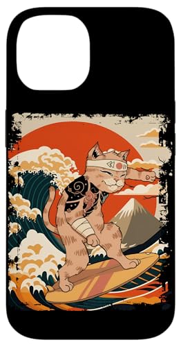 Hülle für iPhone 14 Japanische Ninja-Kunst und japanische Surfkatze von 素晴らしいニッポンアパレル＆アクセサリー - 日本