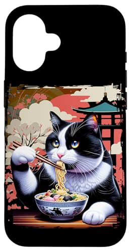 Hülle für iPhone 16 Japanische Kunst und Japan Katze und Ramen von 素晴らしいニッポンアパレル＆アクセサリー - 日本