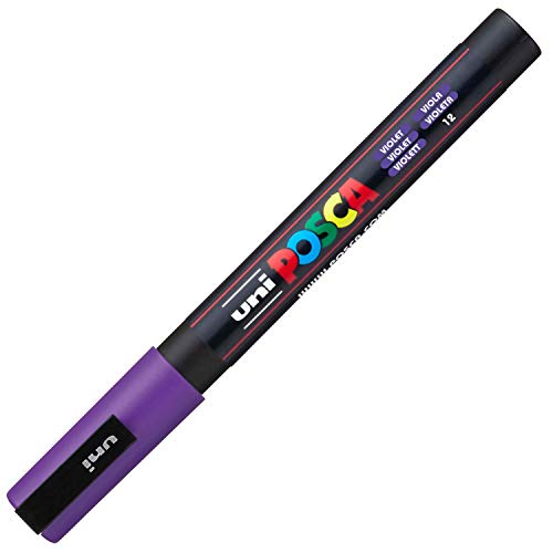 uni-ball 186534 - POSCA Marker mit feiner Rundspitze, violett von Uni-Ball