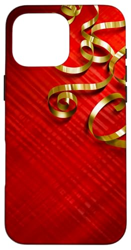 Hülle für iPhone 16 Pro Max Festliches Wickeltuch und Schleifenband, Rot, Weihnachtsfeiertag, Winterspaß von universityofheaven.com