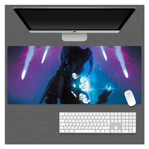 upim Jinx Mauspad, Gaming-Laptop-Mauspad, Anime-Schreibtischunterlage, Anime-Mauspad, Gaming-Mauspad, Anime, Erweiterte PC-Tastatur, Wasserdicht Und rutschfest(D,800x300mm) von upim