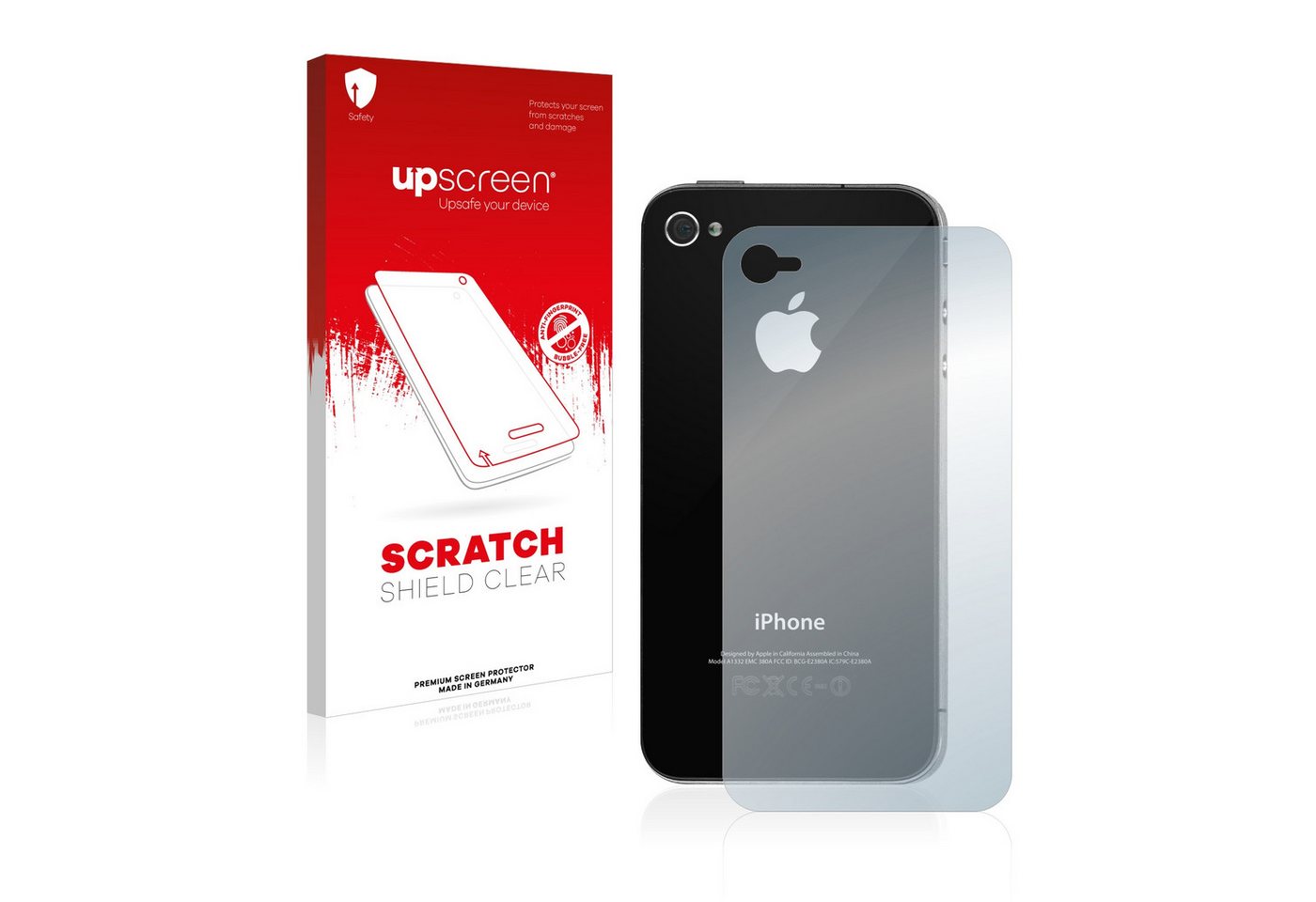 upscreen Displayschutzfolie Schutzfolie für Apple iPhone 4S (Rückseite), Folie klar Anti-Scratch Anti-Fingerprint von upscreen