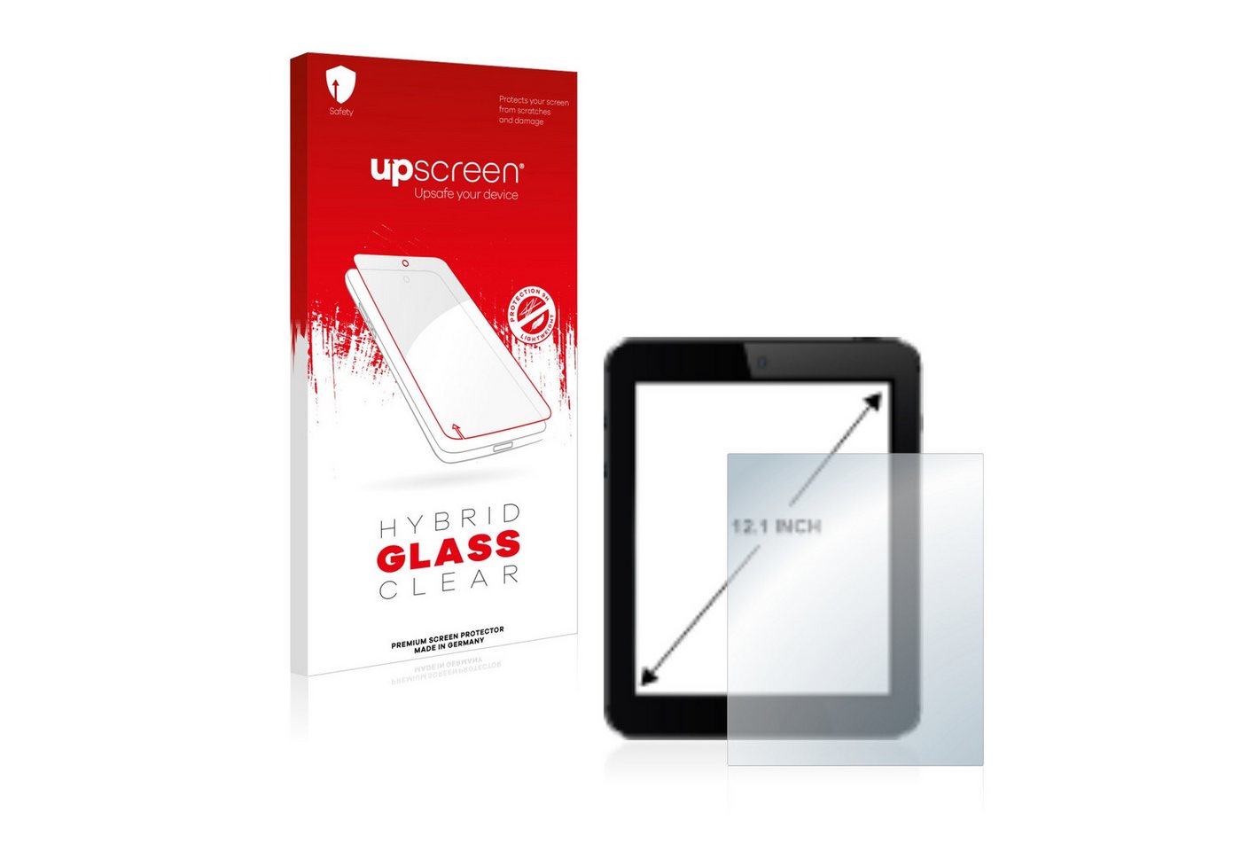 upscreen Displayschutzglas Schutzglas für 30.7 cm (12.1 Zoll) [247 x 186 mm], Schutzfolie Display Schutz Glas Folie klar von upscreen