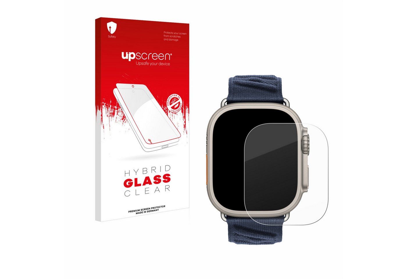 upscreen Displayschutzglas Schutzglas für Apple Watch Hermès Ultra 2, Schutzfolie Display Schutz Glas Folie klar von upscreen