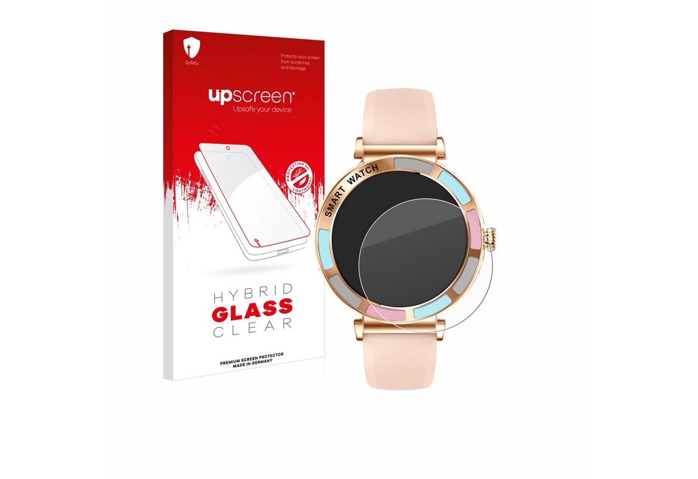 upscreen Displayschutzglas Schutzglas für Braidol Smartwatch 1.27", Schutzfolie Display Schutz Glas Folie klar von upscreen