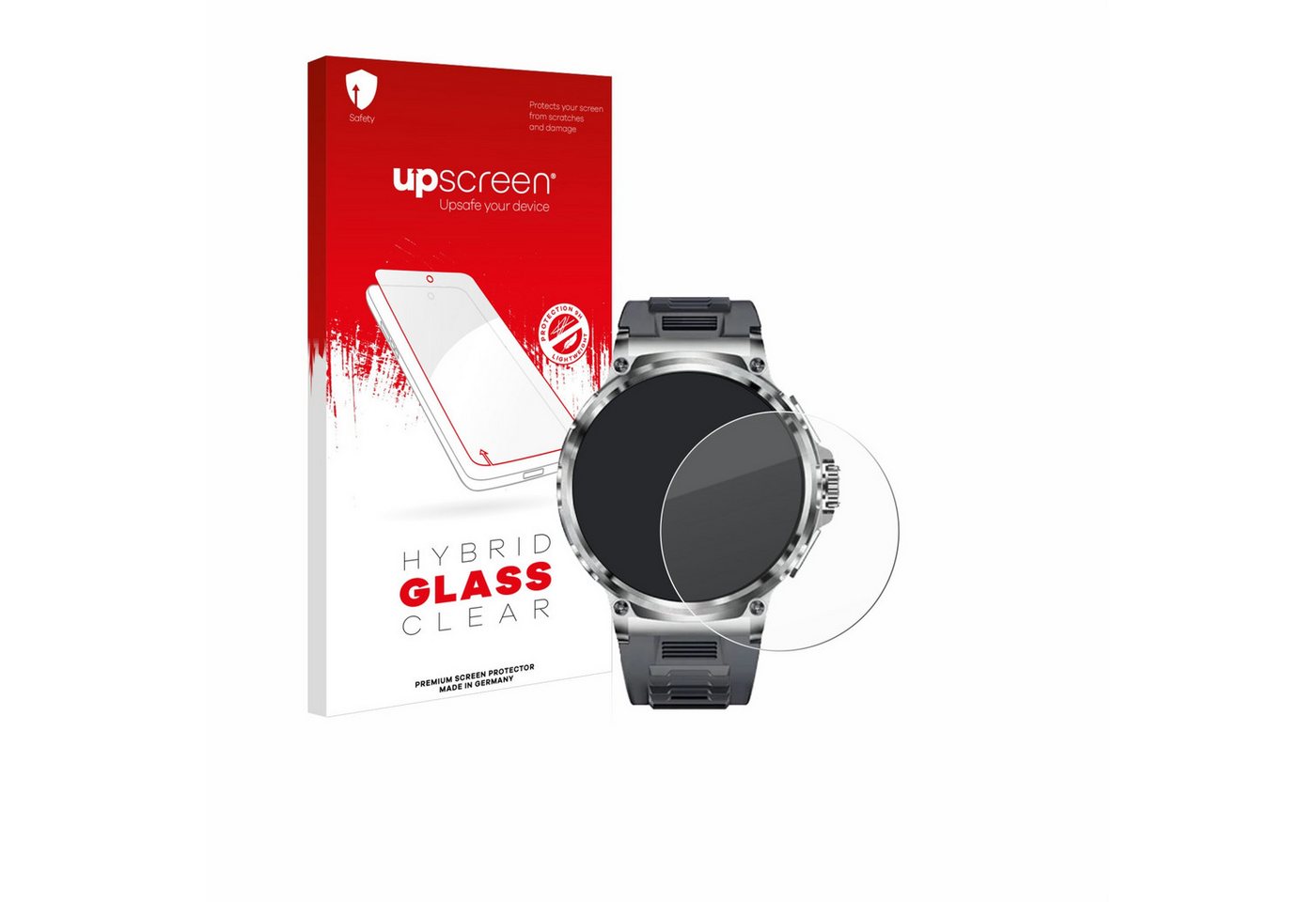 upscreen Displayschutzglas Schutzglas für Smartwatch V69 1.85", Schutzfolie Display Schutz Glas Folie klar von upscreen