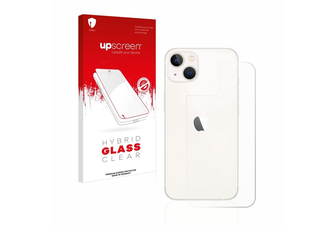 upscreen Displayschutzglas Schutzglas für Apple iPhone 13 (Rückseite), Schutzfolie Display Schutz Glas Folie klar von upscreen