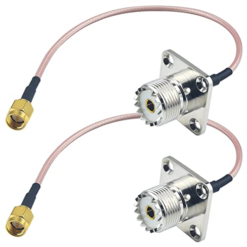 URCIANOW 2PCS SMA Stecker zu UHF Buchse 4-Loch Panel Chassis Mount Connector SO239 PL259 Koax Jumper Kabel RF Antenne Extensor Pigtail 20CM RG316 Koaxialkabel von urcianow