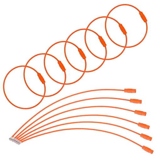 uxcell Draht-Schlüsselanhänger-Kabel, beschichteter Edelstahl, Gepäckanhänger, Schlaufen, Metalldraht, Kabel, Schlüsselring für Gepäck, dunkelorange, 150mm / 6 inch von uxcell