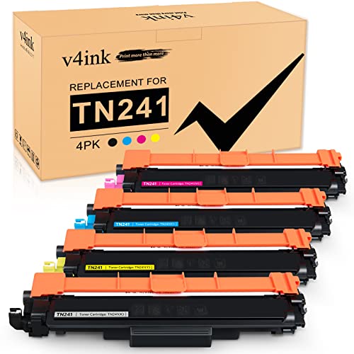 v4ink TN241 TN245 Kompatibel für Brother TN-241 TN-245 Toner für DCP-9022CDW DCP-9020CDW, MFC-9142CDN MFC-9332CDW, HL-3142CW HL-3152CDW HL-3140CW Drucker (TN241BK TN245C TN245Y TN245M 4-Packs) von v4ink