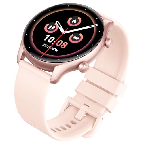 Smartwatch Herren Damen Rund mit Telefonfunktion, 1.39" HD Smart Watch, 100+ Sportmodi Sportuhr, Fitnessuhr Herren mit SpO2 Pulsuhr Schlafmonitor, IP68 Wasserdicht Uhr, für iOS Android (Helles Rosa) von vamout