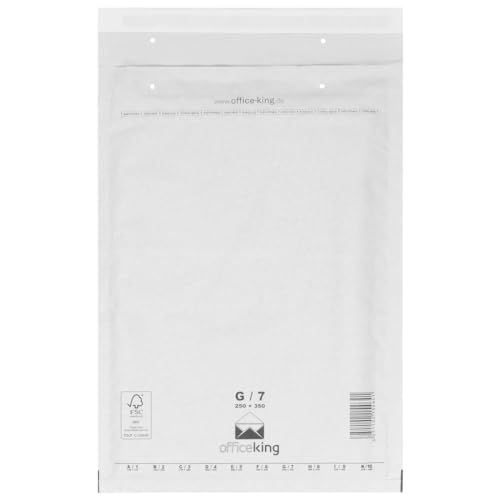 verpacking Luftpolstertaschen Versandtaschen Luftpolsterumschlag G7, Innenmaß 230 x 340 mm (Außenmaß 250 x 350 mm) Weiß Polsterumschläge selbstklebend geeignet für DIN A4+ C4 (100 Stück) von verpacking