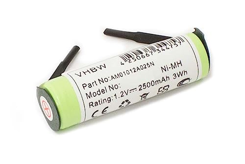 vhbw 1x Akku kompatibel mit Braun EP60, EP80, EP100, EP50, Exact6 Memory, 5601 elektrische Zahnbürste (2500 mAh, 1,2 V, NiMH) von vhbw