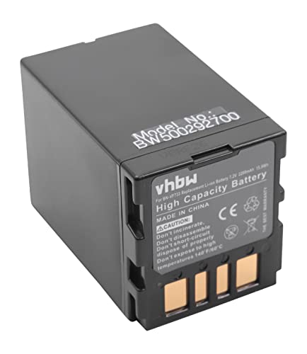 vhbw 1x Akku kompatibel mit JVC GR-D295 US, GR-D325, GR-D295, GR-D290US, GR-D295US, GR-D325E Videokamera Camcorder (2200 mAh, 7,4 V, Li-Ion) von vhbw