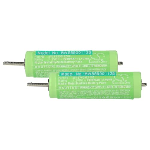 vhbw 2X Akku kompatibel mit Panasonic ES-718, ES-719, ES-7102, ES-7103, ES7102, ES7109, ES-7109 Rasierer (2000 mAh, 1,2 V, NiMH) von vhbw