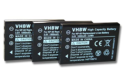 vhbw 3X Akku kompatibel mit MettlerToledo E4 XLS+ Kamera (1000 mAh, 3,6 V, Li-Ion) von vhbw