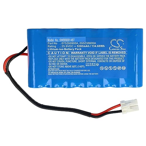 vhbw Akku Ersatz für Wiper 075Z60900A, 050Z38600A für Rasenmäher (5200mAh, 25,9V, Li-Ion) von vhbw