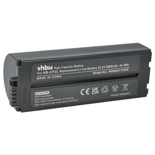 vhbw Akku kompatibel mit Canon Selphy CP-1200, CP-100, CP-1000 Drucker Kopierer Scanner Etiketten-Drucker (2000 mAh, 22,2 V, Li-Ion) von vhbw