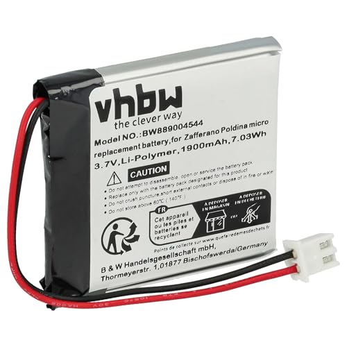 vhbw Akku kompatibel mit Zafferano POLDINA Micro, LD0490F3 Tischlampe, Nachttischlampe (1900 mAh, 3,7 V, Li-Polymer) von vhbw