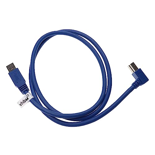 vhbw Kabel USB 3.0 A auf USB 3.0 B für Festplatte, Drucker, Monitor - USB Datentransferkabel, Gewinkelt, 1 m, Blau von vhbw