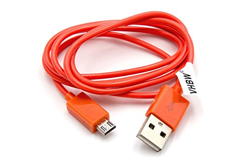 vhbw Kabel USB auf Micro USB kompatibel mit JBL Charge, Charge 2, Soundbox, Pulse 2 Ladekabel, 100cm, orange von vhbw
