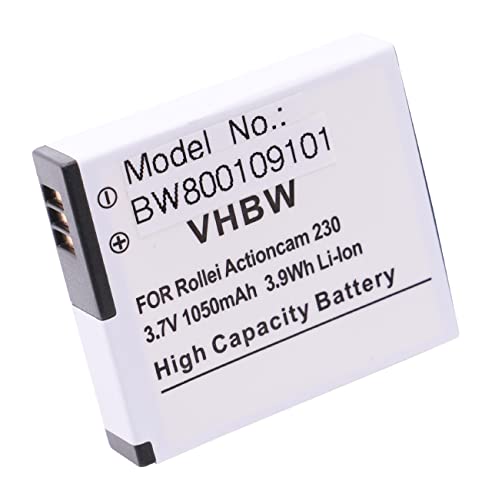 vhbw Li-Ion Akku 1000mAh (3.7V) kompatibel mit Kamera Camcorder Video Maginon Action Cam AC-800W von vhbw