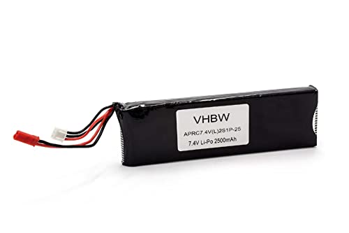 vhbw Li-Polymer Akku 2500mAh (7.4V) JST-Stecker kompatibel mit Modellbau z.B. Racing Car, Helikopter, Flugzeug und Modellboot von vhbw