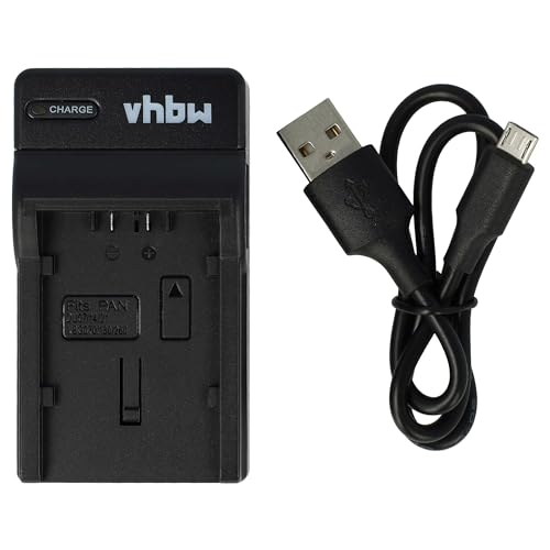 vhbw USB Ladegerät kompatibel mit Panasonic SDR-H60, SDR-H80, SDR-H90, VDR-D100, VDR-D150, VDR-D160, VDR-D220, VDR-D250, VDR-D300 Kamera Camcorder/Akku - Ladeschale, von vhbw