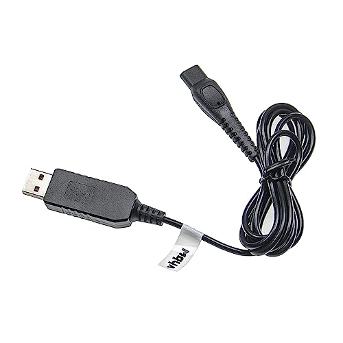 vhbw USB-Ladekabel kompatibel mit Philips Hairclipper 3000, 5000, 7000, 9000, HP2843, HP6400 Rasierer - Netzkabel, 100 cm, Schwarz von vhbw