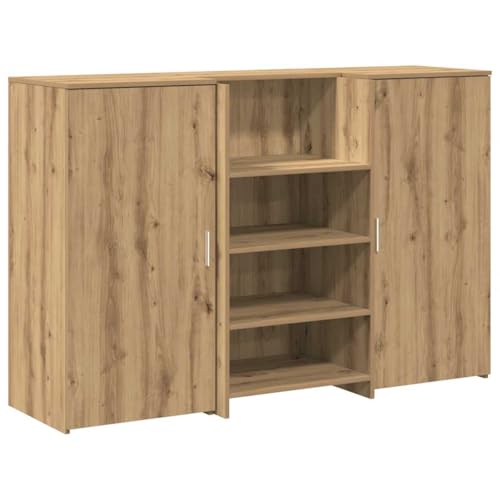 vidaXL Empfangstheke Artisan-Eiche 155x50x103,5 cm Holzwerkstoff, Empfangstresen, Salon Empfangstheke, Kassentheke, Empfangstisch, Büro Empfangstheke von vidaXL