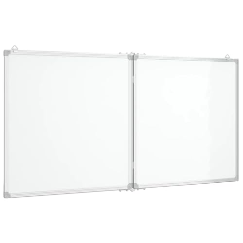 vidaXL Magnetisches Whiteboard, Memoboard mit Haken Metallrückwand, Magnettafel für Schule Konferenzraum Büro, Schreibtafel, Aluminium von vidaXL