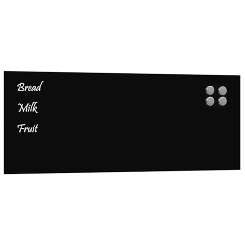 vidaXL Magnettafel Wandmontage Schwarz 80x30 cm Hartglas, Glastafel, Wand Magnettafel, magnetische Kreidetafel, magnetische Tafel, Schreibtafel von vidaXL