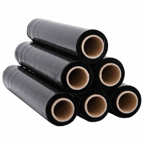 vidaXL Stretchfolie 6pcs 30μm 50cm x 300m schwarz von vidaXL